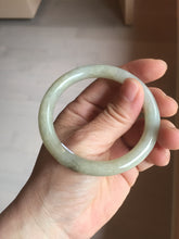 Load image into Gallery viewer, 53.5mm Certified type A 100% Natural green dark green floating seaweed round cut Jadeite bangle PC140-6615
