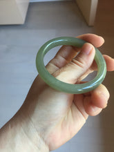 Load image into Gallery viewer, 53.1mm Certified 100% Natural light green gray black Nephrite Bangle HN144-6929
