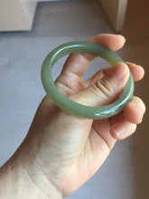 Load image into Gallery viewer, 53.1mm Certified 100% Natural light green gray black Nephrite Bangle HN144-6929

