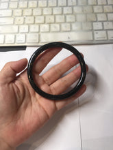 Load image into Gallery viewer, 63.5mm 100% Natural Dark Green Black Meteorite A Sky Full of Stars (繁星满天) Round Cut Nephrite Bangle HN225-0576
