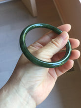 Load image into Gallery viewer, 59.8mm certified 100% Natural dark green/black nephrite (碧玉)  bangle HN143-0516
