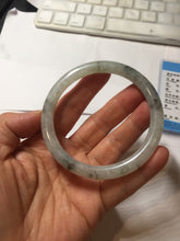 Load image into Gallery viewer, 58.5mm certified 100% natural Type A white dark green ink painting (水墨) round cut jadeite jade bangle PC160-3157

