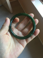Load image into Gallery viewer, 59.8mm certified 100% Natural dark green/black nephrite (碧玉)  bangle HN143-0516
