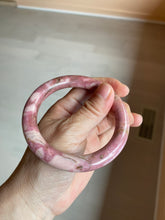 Load image into Gallery viewer, 58mm 100% natural rose pink round cut rose stone (Rhodonite)bangle sy4
