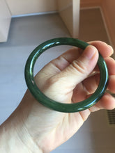 Load image into Gallery viewer, 59.8mm certified 100% Natural dark green/black nephrite (碧玉)  bangle HN143-0516

