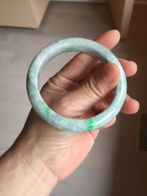 Load image into Gallery viewer, 58mm certified 100% natural type A sunny green/purple/white/gray jadeite jade bangle PJ69-2986
