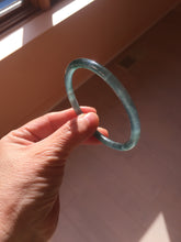 Load image into Gallery viewer, 61mm Certified Type A 100% Natural dark green/blue/gray Guatemala slim round cut Jadeite bangle PD175-2496
