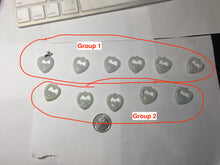 Load image into Gallery viewer, 100% Natural type A light green/white double hearts jadeite Jade pendant necklace PB221
