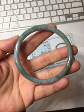 Load image into Gallery viewer, 58.6mm Type A 100% Natural Light Green/Gray/Black/Purple/Brown “Reed Flowers &amp; Snow” Guatemala Slim Round Cut Jadeite BanglePJ122-1417
