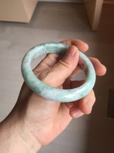Load image into Gallery viewer, 58mm certified 100% natural type A sunny green/purple/white/gray jadeite jade bangle PJ69-2986
