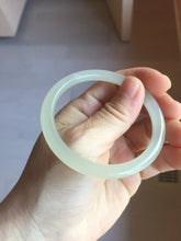 Load image into Gallery viewer, 54mm Certified 100% Natural icy watery light yellow gray crystal sugar (黄冰糖) nephrite jade bangle HN142-3360

