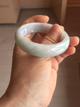 Load image into Gallery viewer, 51mm certified Type A 100% Natura light sunny green white purple Jadeite jade bangle PH160-4669
