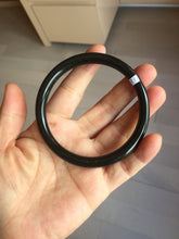 Load image into Gallery viewer, 62mm 100% Natural dark green/black meteorite Stellar Night sky slim round cut nephrite bangle HF111-1265
