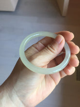Load image into Gallery viewer, 54mm Certified 100% Natural icy watery light yellow gray crystal sugar (黄冰糖) nephrite jade bangle HN142-3360
