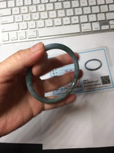Load image into Gallery viewer, 58.6mm Type A 100% Natural Light Green/Gray/Black/Purple/Brown “Reed Flowers &amp; Snow” Guatemala Slim Round Cut Jadeite BanglePJ122-1417
