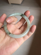 Load image into Gallery viewer, 54mm Certified type A 100% Natural light green dark green floating seaweed round cut Jadeite bangle PC60-6625
