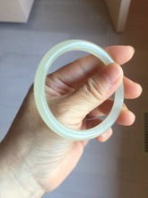 Load image into Gallery viewer, 54mm Certified 100% Natural icy watery light yellow gray crystal sugar (黄冰糖) nephrite jade bangle HN142-3360
