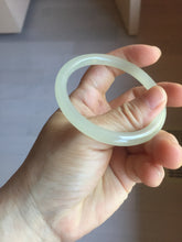 Load image into Gallery viewer, 54mm Certified 100% Natural icy watery light yellow gray crystal sugar (黄冰糖) nephrite jade bangle HN142-3360
