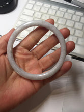 Load image into Gallery viewer, 65.2mm Certified type A 100% Natural light purple white round cut Jadeite bangle J142-(1937)
