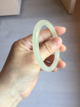 Load image into Gallery viewer, 54mm Certified 100% Natural icy watery light yellow gray crystal sugar (黄冰糖) nephrite jade bangle HN142-3360
