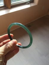 Load image into Gallery viewer, 59.8mm Certified Type A 100% Natural dark green/blue/gray Guatemala slim round cut Jadeite bangle PD174-2486
