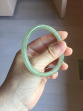 Load image into Gallery viewer, 57.6mm Certified 100% Natural light green gray Nephrite Bangle HN141-3359
