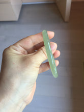 Load image into Gallery viewer, 57.6mm Certified 100% Natural light green gray Nephrite Bangle HN141-3359
