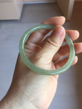 Load image into Gallery viewer, 57.6mm Certified 100% Natural light green gray Nephrite Bangle HN141-3359
