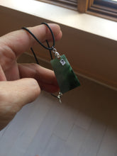 Load image into Gallery viewer, 100% Natural Type A Sunny Green Dark Green Black Gray Misty Mountain Forest Jadeite Jade Safe and Sound Pendant Group BS121

