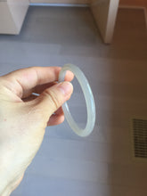 Load image into Gallery viewer, 51mm Certified 100% Natural Icy Pale Smoky Purple (烟紫) Gray Black Round Cut Nephrite Jade Bangle HN140-3371
