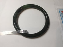 Load image into Gallery viewer, 57.6mm Certified 100% Natural Dark Green/Black Green Ink Painting (绿水墨) Round Cut Nephrite (Wulanhai 乌兰海碧玉) Bangle HN169-7335
