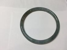 Load image into Gallery viewer, 58.9mm Type A 100% Natural Light Green/Gray/Black/Purple/Brown “Reed Flowers &amp; Snow” Guatemala Slim Round Cut Jadeite Bangle PJ123-1414

