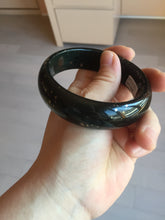 Load image into Gallery viewer, 59mm 100% Natural dark green/black meteorite Stellar Night sky nephrite Jade bangle HF94-1030

