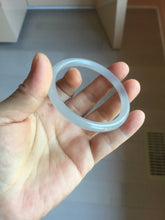 Load image into Gallery viewer, 51mm Certified 100% Natural Icy Pale Smoky Purple (烟紫) Gray Black Round Cut Nephrite Jade Bangle HN140-3371
