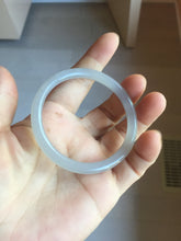 Load image into Gallery viewer, 51mm Certified 100% Natural Icy Pale Smoky Purple (烟紫) Gray Black Round Cut Nephrite Jade Bangle HN140-3371
