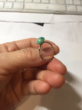 Load image into Gallery viewer, 100% Natural sunny green cabochon jadeite ring (adjustable size) PH38
