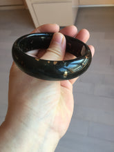 Load image into Gallery viewer, 59mm 100% Natural dark green/black meteorite Stellar Night sky nephrite Jade bangle HF94-1030
