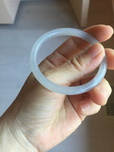 Load image into Gallery viewer, 51mm Certified 100% Natural Icy Pale Smoky Purple (烟紫) Gray Black Round Cut Nephrite Jade Bangle HN140-3371
