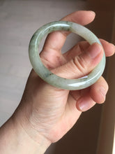 Load image into Gallery viewer, 51.6mm Certified type A 100% Natural light green dark green floating seaweed slim round cut Jadeite bangle PC58-6614
