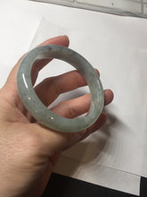 Load image into Gallery viewer, 52.8mm Type A 100% Natural light green black (Wuji) Jadeite Jade bangle PD14
