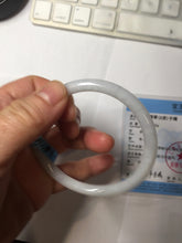 Load image into Gallery viewer, Sold please don't order. Thanks. 56.5mm 100% natural Type A light green white round cut jadeite jade bangle BL89-4671
