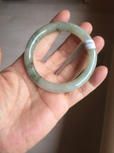 Load image into Gallery viewer, 51.6mm Certified type A 100% Natural light green dark green floating seaweed slim round cut Jadeite bangle PC58-6614
