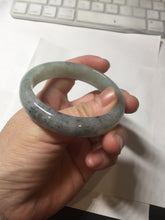 Load image into Gallery viewer, 52.8mm Type A 100% Natural light green black (Wuji) Jadeite Jade bangle PD14

