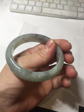 Load image into Gallery viewer, 52.8mm Type A 100% Natural light green black (Wuji) Jadeite Jade bangle PD14
