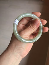 Load image into Gallery viewer, 51.6mm Certified type A 100% Natural light green dark green floating seaweed slim round cut Jadeite bangle PC58-6614
