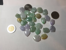Load image into Gallery viewer, Type A 100% Natural icy watery sunny green/purple/white/yellow Jadeite Jade Peach Pendant group PB91
