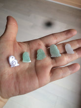 Load image into Gallery viewer, 100% Natural icy watery green white purple jadeite Jade foot pendant AX28
