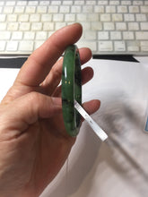 Load image into Gallery viewer, 58.3mm Certified 100% Natural Fresh Young Green/Dark Green/Black Green Ink Painting (绿水墨) Round Cut Nephrite (Wulanhai 乌兰海碧玉) Bangle HN171-7339
