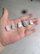 Load image into Gallery viewer, 100% Natural icy watery green white purple jadeite Jade foot pendant AX28
