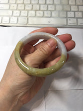 Load image into Gallery viewer, 56.4mm 100% natural light yellow purple white jadeite jade bangle BS122
